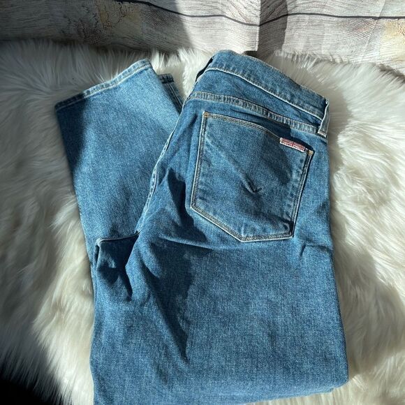 Hudson Riley Relaxed Straight Leg Ring Zip Crop Jeans Sz 27 - Picture 2 of 11